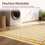 Ultra Soft Area Rug, Non Slip, Stain Resistant, Washable Area Rugs for Living Room, Bedroom, Modern Beige Area with Intricate Geometric and Warm Accents(Beige)