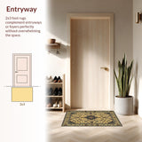 Ultra Soft Area Rug, Non Slip, Stain Resistant, Washable Area Rugs for Living Room, Bedroom, Elegant Paisley Luxe Aesthetic(Beige)