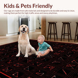 Ultra Soft Area Rug, Non Slip, Stain Resistant, Washable Area Rugs for Living Room, Bedroom, Striking Y2K Patterned Soft Decor(Red)