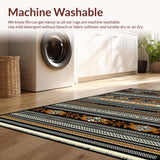 Ultra Soft Area Rug, Non Slip, Stain Resistant, Washable Area Rugs for Living Room, Bedroom, Contemporary Abstract Diamond Motif(Black)