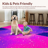 Ultra Soft Area Rug, Non Slip, Stain Resistant, Washable Area Rugs for Living Room, Bedroom, Illuminated Cosmic Harmony Design(Pink)