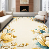 Modern Cream Floral Non Shedding(Beige)