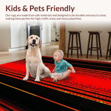 Ultra Soft Area Rug, Non Slip, Stain Resistant, Washable Area Rugs for Living Room, Bedroom, Striking Optical Cracked Lava Aesthetic(Red)
