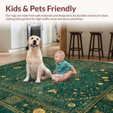 Ultra Soft Area Rug, Non Slip, Stain Resistant, Washable Area Rugs for Living Room, Bedroom, Spellbound Rug - Witchcraft Inspired Home Decor with Magical Elements(Green)