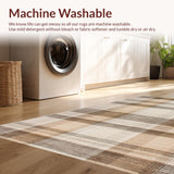 Ultra Soft Area Rug, Non Slip, Stain Resistant, Washable Area Rugs for Living Room, Bedroom, Rustic Neutral Patterned Piece(Beige)