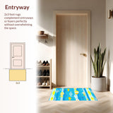 Ultra Soft Area Rug, Non Slip, Stain Resistant, Washable Area Rugs for Living Room, Bedroom, Joyful Underwater Scene in Soft Hues(Blue)