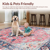 Ultra Soft Area Rug, Non Slip, Stain Resistant, Washable Area Rugs for Living Room, Bedroom, Colorful Oriental Nursery Stain-Resistant Area Rug(Blue)
