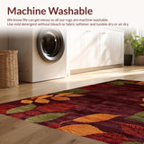 Ultra Soft Area Rug, Non Slip, Stain Resistant, Washable Area Rugs for Living Room, Bedroom, Charming Autumn Color Palette(Maroon)