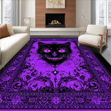 Ultra Soft Area Rug, Non Slip, Stain Resistant, Washable Area Rugs for Living Room, Bedroom, Gothic Cat Skull Aesthetic(Purple)