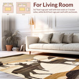 Ultra Soft Area Rug, Non Slip, Stain Resistant, Washable Area Rugs for Living Room, Bedroom, Vibrant Natural Wildlife Impression(Brown)