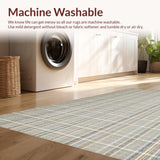 Ultra Soft Area Rug, Non Slip, Stain Resistant, Washable Area Rugs for Living Room, Bedroom, Chic Vintage Checkered Motif(Beige)