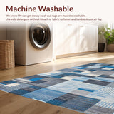 Ultra Soft Area Rug, Non Slip, Stain Resistant, Washable Area Rugs for Living Room, Bedroom, Elegant Abstract Swirl Composition(Blue)