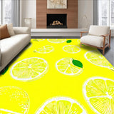 Ultra Soft Area Rug, Non Slip, Stain Resistant, Washable Area Rugs for Living Room, Bedroom, Bright Fruity Abstract Design(Yellow)