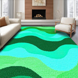 Ultra Soft Area Rug, Non Slip, Stain Resistant, Washable Area Rugs for Living Room, Bedroom, Chic Abstract Color Fusion(Green)