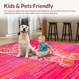 Ultra Soft Area Rug, Non Slip, Stain Resistant, Washable Area Rugs for Living Room, Bedroom, Artful Pink Tiger Design(Pink)