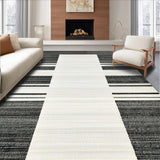 Ultra Soft Area Rug, Non Slip, Stain Resistant, Washable Area Rugs for Living Room, Bedroom, Minimalist Two-Tone Linear Rug with Striking Black and White Stripe Composition(Gray)