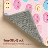 Ultra Soft Area Rug, Non Slip, Stain Resistant, Washable Area Rugs for Living Room, Bedroom, Cheerful Light Blue Motif(Pink)