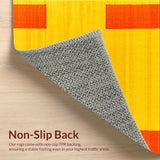 Ultra Soft Area Rug, Non Slip, Stain Resistant, Washable Area Rugs for Living Room, Bedroom, Playful Retro Dynamic Shapes(Yellow)