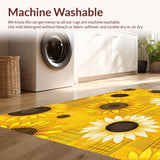 Ultra Soft Area Rug, Non Slip, Stain Resistant, Washable Area Rugs for Living Room, Bedroom, Rustic Sunflower Vintage Charm(Yellow)