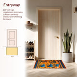 Ultra Soft Area Rug, Non Slip, Stain Resistant, Washable Area Rugs for Living Room, Bedroom, Bright Cheerful Nature Inspired Rug(Orange)