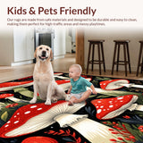 Ultra Soft Area Rug, Non Slip, Stain Resistant, Washable Area Rugs for Living Room, Bedroom, Elegant Earthy Color Palette(Red)