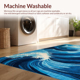 Stylish Coastal Wave Motif(Blue)