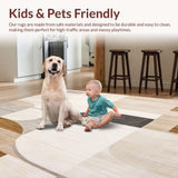 Contemporary Geometric Design Area with Abstract(Beige)