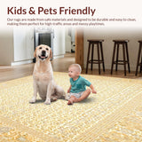 Ultra Soft Area Rug, Non Slip, Stain Resistant, Washable Area Rugs for Living Room, Bedroom, Elegant Floral Accent Beige Paisley Entry Design(Beige)