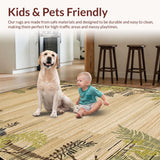 Ultra Soft Area Rug, Non Slip, Stain Resistant, Washable Area Rugs for Living Room, Bedroom, Rustic Safari Animal Imagery(Beige)