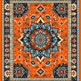 Ultra Soft Area Rug, Non Slip, Stain Resistant, Washable Area Rugs for Living Room, Bedroom, Playful Striped Citrus Theme(Orange)