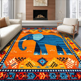 Ultra Soft Area Rug, Non Slip, Stain Resistant, Washable Area Rugs for Living Room, Bedroom, Rustic Earthy Toned Decor Piece(Orange)
