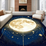 Ultra Soft Area Rug, Non Slip, Stain Resistant, Washable Area Rugs for Living Room, Bedroom, Bright Ethereal Galaxy Aesthetic(Gold)