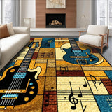 Ultra Soft Area Rug, Non Slip, Stain Resistant, Washable Area Rugs for Living Room, Bedroom, Artistic Bold Musician's Palette(Brown)
