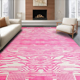 Ultra Soft Area Rug, Non Slip, Stain Resistant, Washable Area Rugs for Living Room, Bedroom, Elegant Minimalist Pink Pattern(Pink)