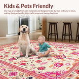 Ultra Soft Area Rug, Non Slip, Stain Resistant, Washable Area Rugs for Living Room, Bedroom, Transitional Warm Color Palette(Ivory)