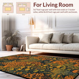 Ultra Soft Area Rug, Non Slip, Stain Resistant, Washable Area Rugs for Living Room, Bedroom, Rustic Soft Textured Motif(Orange)