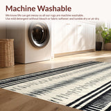 Ultra Soft Area Rug, Non Slip, Stain Resistant, Washable Area Rugs for Living Room, Bedroom, Contemporary Animal Print Fusion(Black)
