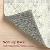 Ultra Soft Area Rug, Non Slip, Stain Resistant, Washable Area Rugs for Living Room, Bedroom, Neutral Taupe Tribal Diamond Area With Subtle Textured(Beige)