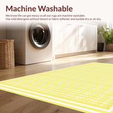 Ultra Soft Area Rug, Non Slip, Stain Resistant, Washable Area Rugs for Living Room, Bedroom, Artful Tiled Pattern Accents(Yellow)