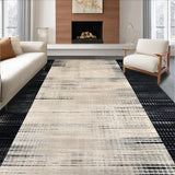 Ultra Soft Area Rug, Non Slip, Stain Resistant, Washable Area Rugs for Living Room, Bedroom, Trendy Minimalist Geometric Checkers(Gray)
