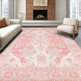 Ultra Soft Area Rug, Non Slip, Stain Resistant, Washable Area Rugs for Living Room, Bedroom, Modern Luxe Dusty Pink Visuals(Pink)