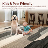 Ultra Soft Area Rug, Non Slip, Stain Resistant, Washable Area Rugs for Living Room, Bedroom, Contemporary Soft Neutral Geometry(Gray)