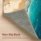 Ultra Soft Area Rug, Non Slip, Stain Resistant, Washable Area Rugs for Living Room, Bedroom, Ocean Vibes Stain-Resistant Dorm Room Carpet(Blue)