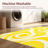 Ultra Soft Area Rug, Non Slip, Stain Resistant, Washable Area Rugs for Living Room, Bedroom, Lemon Zest Swirl Floor Art(Yellow)