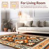 Ultra Soft Area Rug, Non Slip, Stain Resistant, Washable Area Rugs for Living Room, Bedroom, Unique Striped Minimalist Appeal(Orange)
