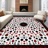 Ultra Soft Area Rug, Non Slip, Stain Resistant, Washable Area Rugs for Living Room, Bedroom, Rustic Dark Nature Inspired Design(Red)