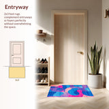 Ultra Soft Area Rug, Non Slip, Stain Resistant, Washable Area Rugs for Living Room, Bedroom, Bold Striking Swirl Pattern(Blue)