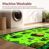 Ultra Soft Area Rug, Non Slip, Stain Resistant, Washable Area Rugs for Living Room, Bedroom, Rustic Forest Animal Print(Green)
