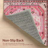 Ultra Soft Area Rug, Non Slip, Stain Resistant, Washable Area Rugs for Living Room, Bedroom, Vibrant Pink Western Boot Motif(Pink)