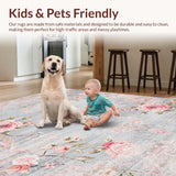 Ultra Soft Area Rug, Non Slip, Stain Resistant, Washable Area Rugs for Living Room, Bedroom, Striking Vibrant Diamond Arrangement(Gray)
